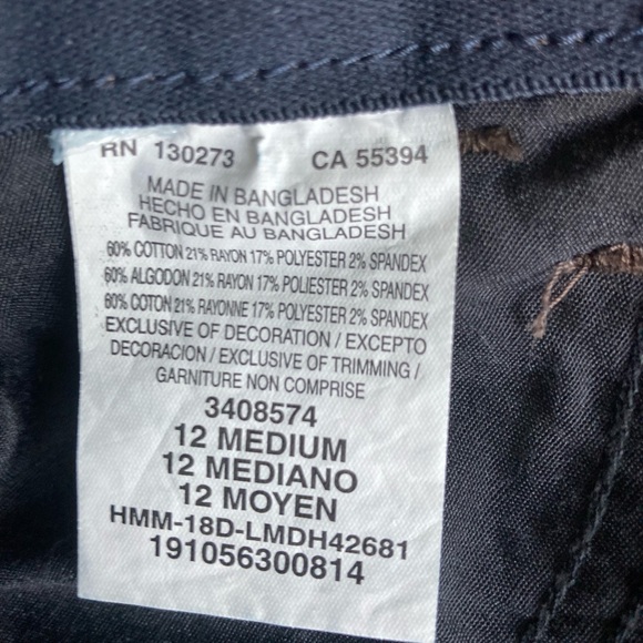 New Lee Navy Denim Straight Leg Jeans size 12 Medium - Picture 10 of 11